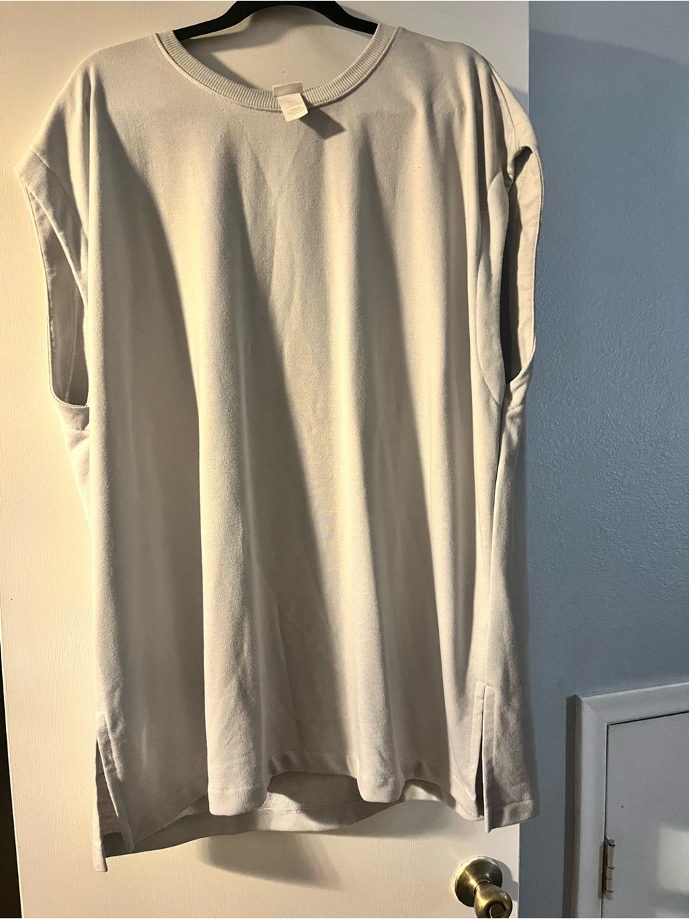 H&M Oversized Sleeveless Crewneck Tank in Light Beige